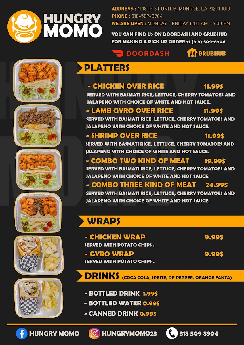 Hungry MoMO menu board