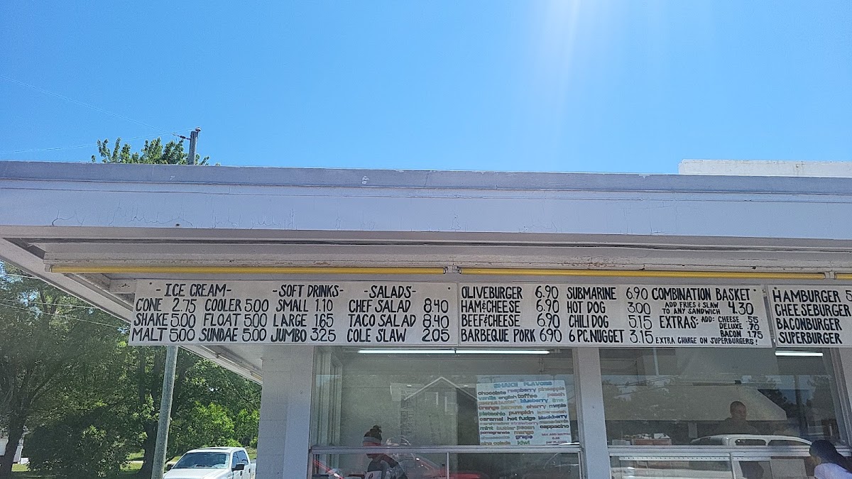 Yeck Family Drive-In Restaurant menu board
