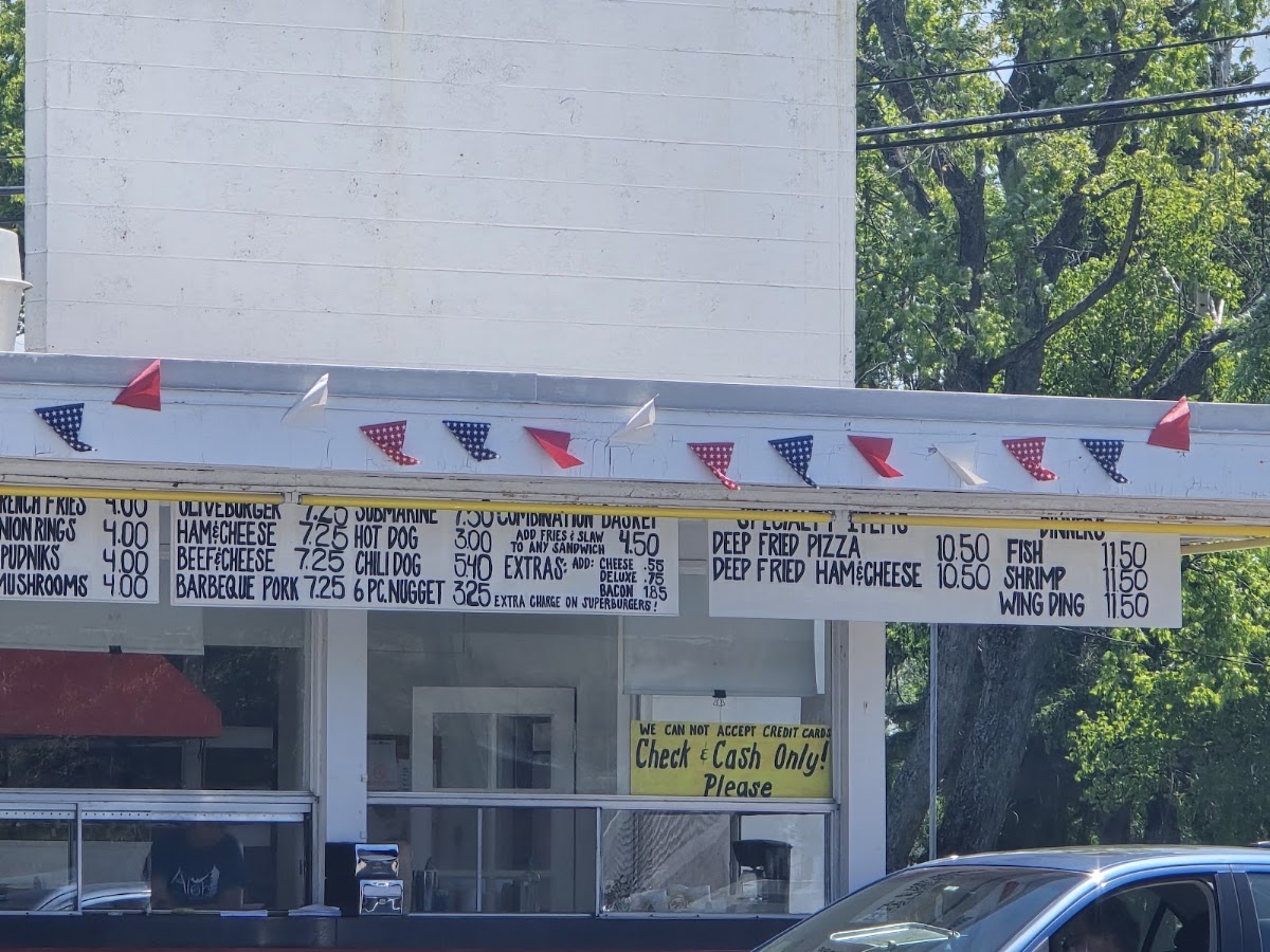 Yeck Family Drive-In Restaurant menu board