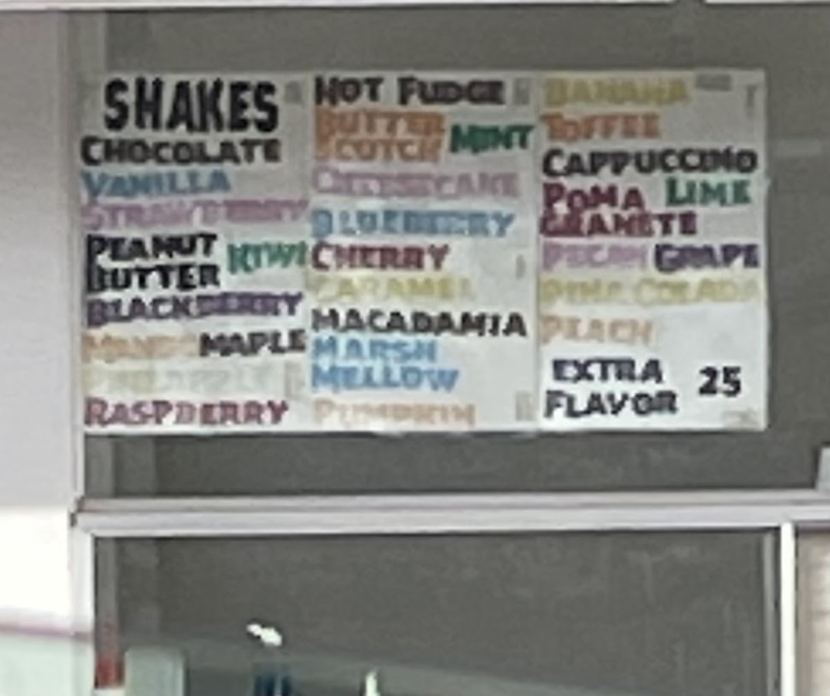 Yeck Family Drive-In Restaurant menu board