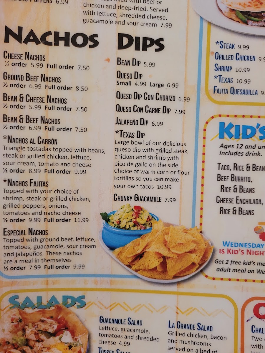 Jalapeños Cantina menu board