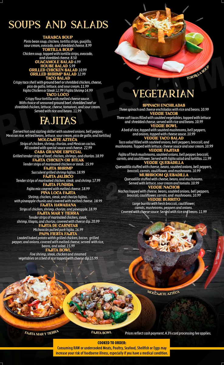 El Jimador Mexican Grill menu board