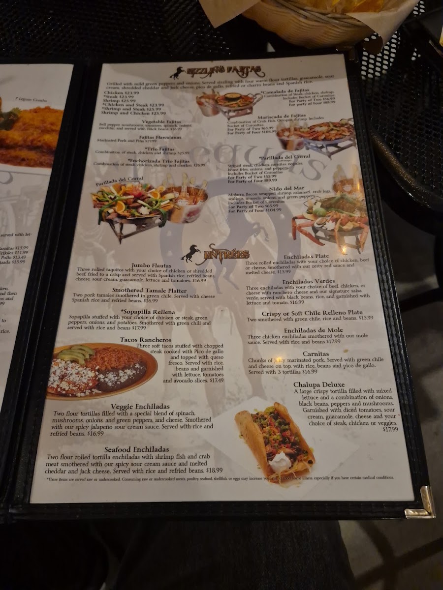 7 Leguas Mexican Grille menu board