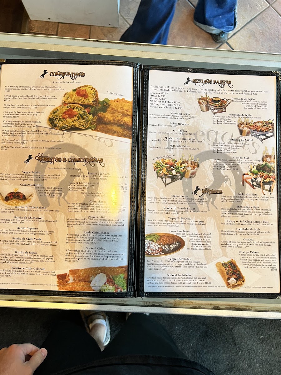 7 Leguas Mexican Grille menu board