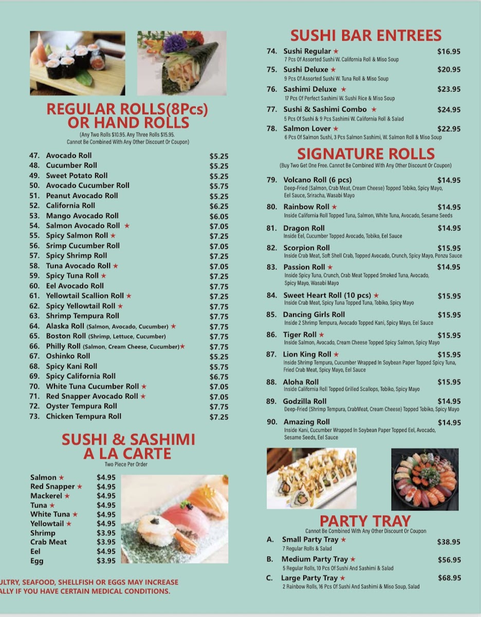 Aloha Poke & Sushi menu board