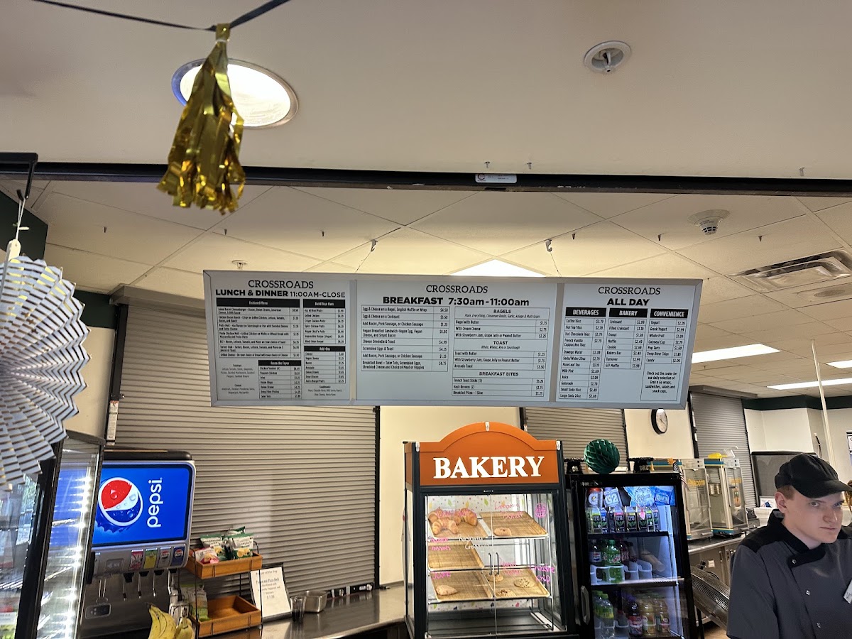 Crossroads Grill and Cafe menu board