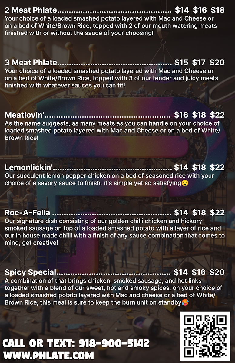 Phlate menu board