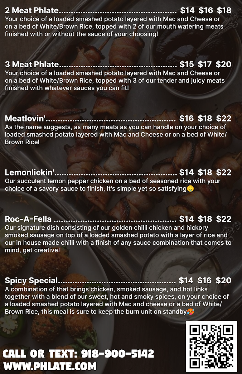 Phlate menu board