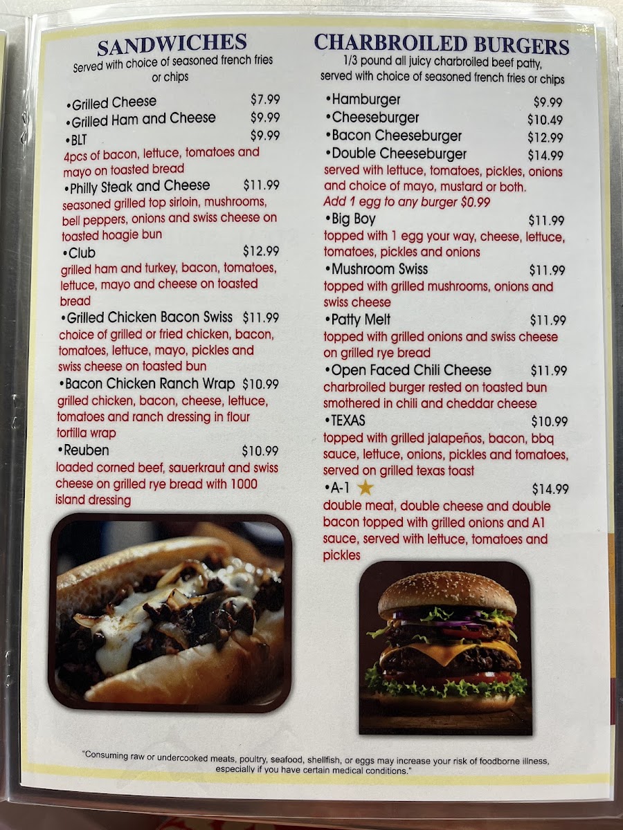 City Diner menu board