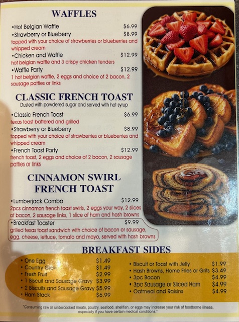City Diner menu board