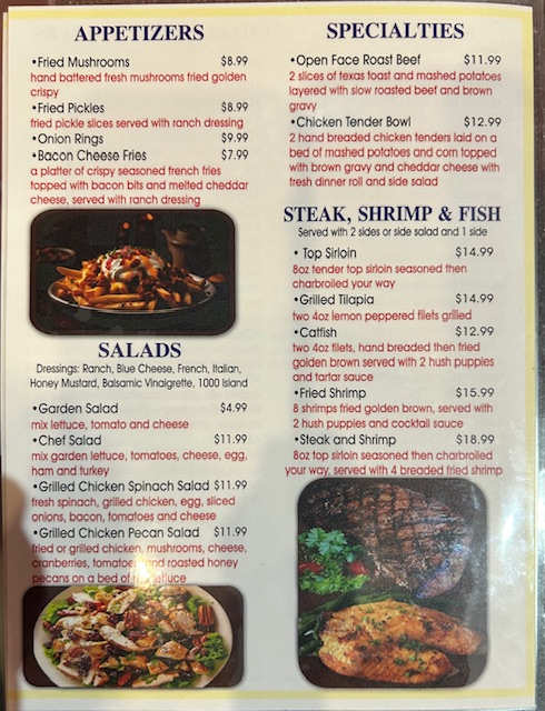 City Diner menu board
