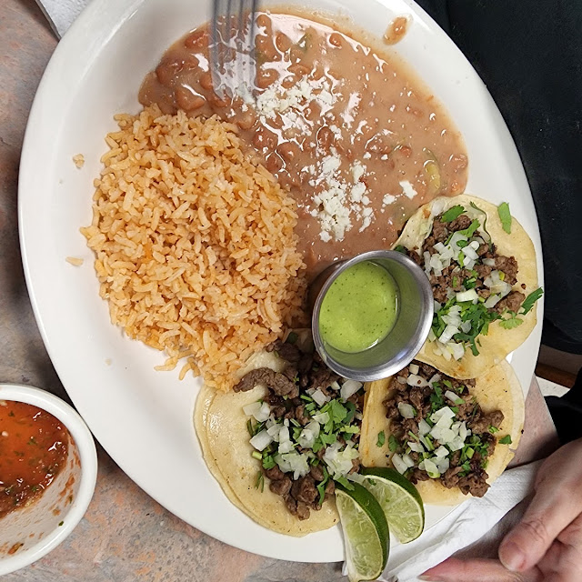 Steak Tacos with Rice Beans