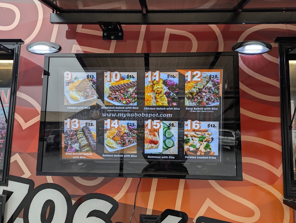Kabob Spot menu board