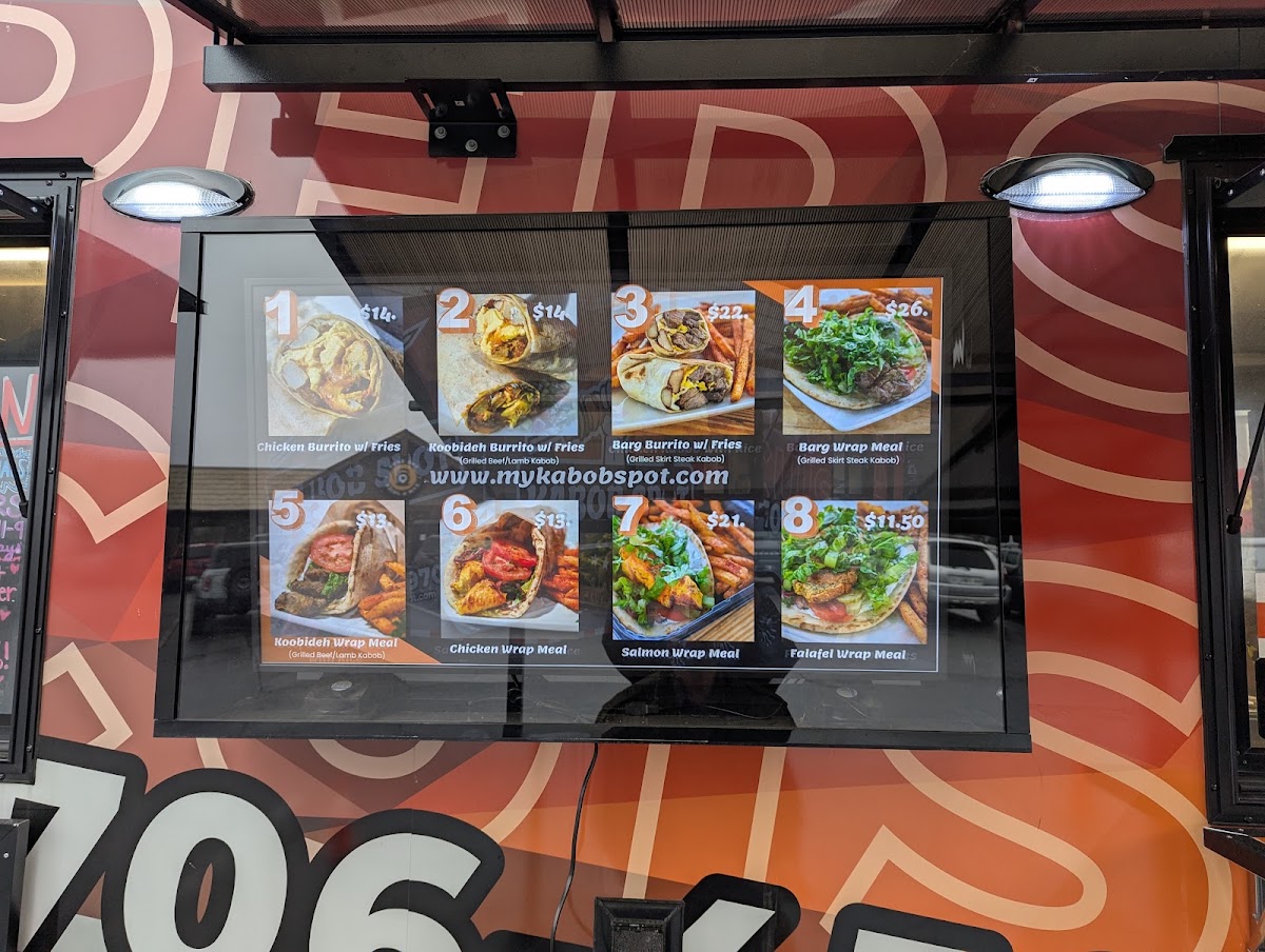 Kabob Spot menu board