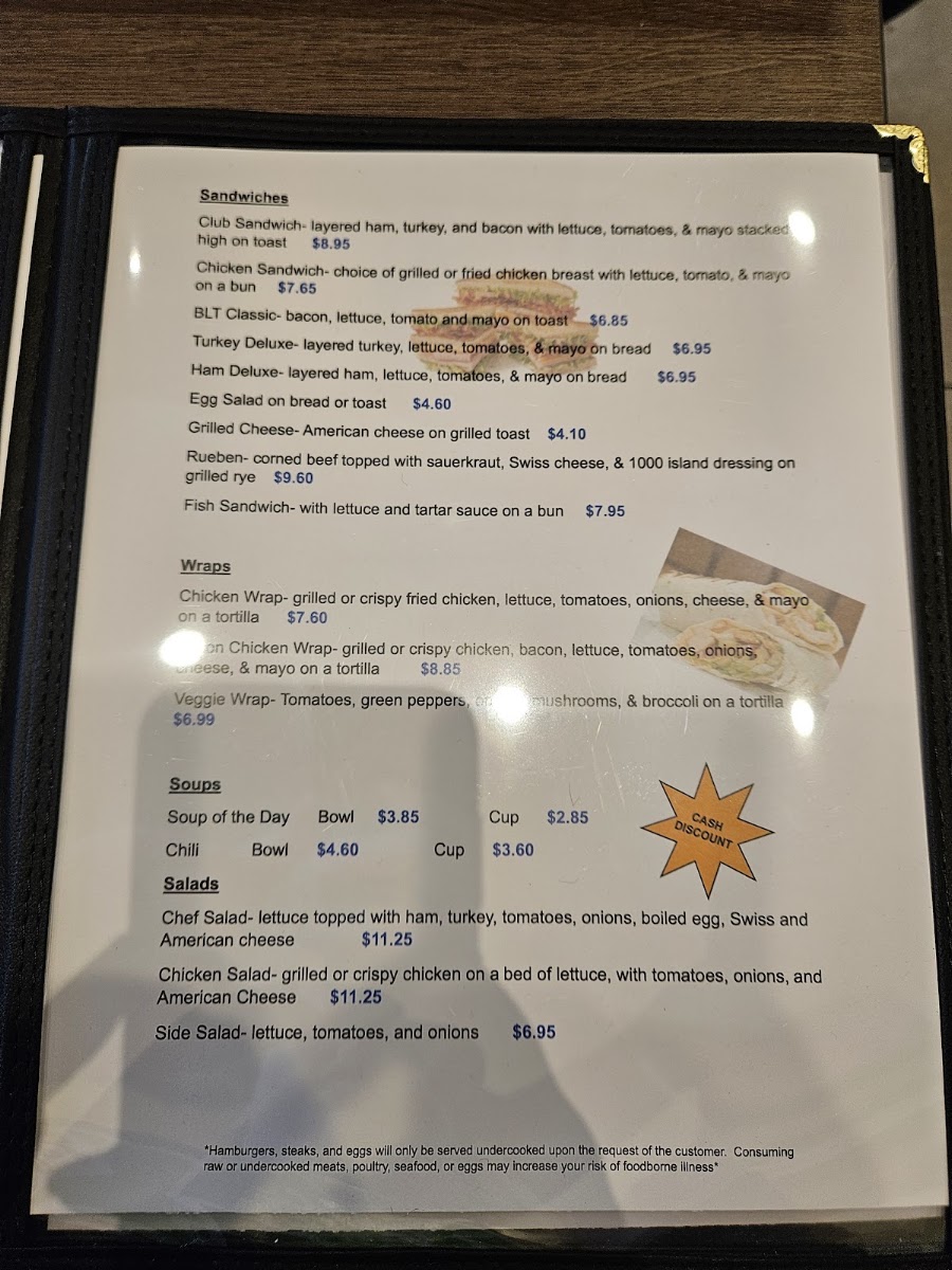 Maribel Country Diner menu board