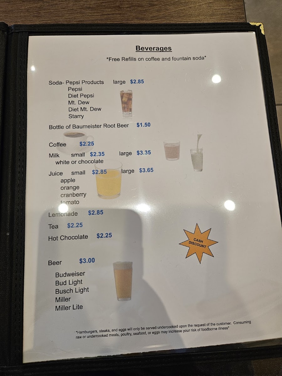 Maribel Country Diner menu board