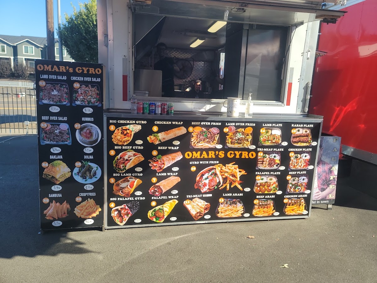 Omar’s Gyro menu board