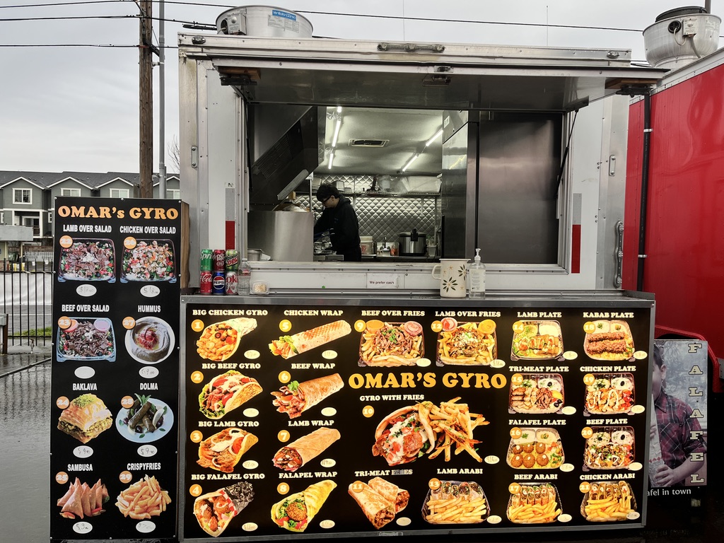 Omar’s Gyro menu board