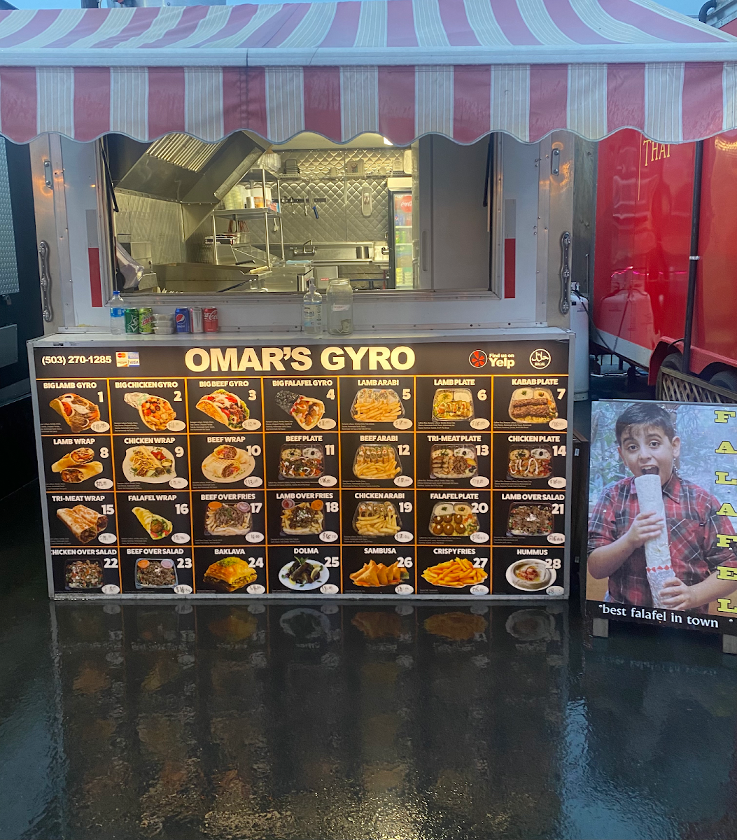 Omar’s Gyro menu board