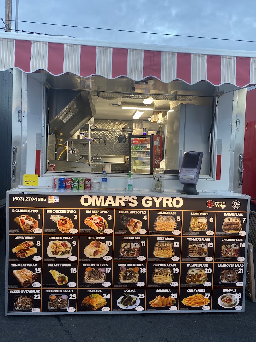 Omar’s Gyro menu board