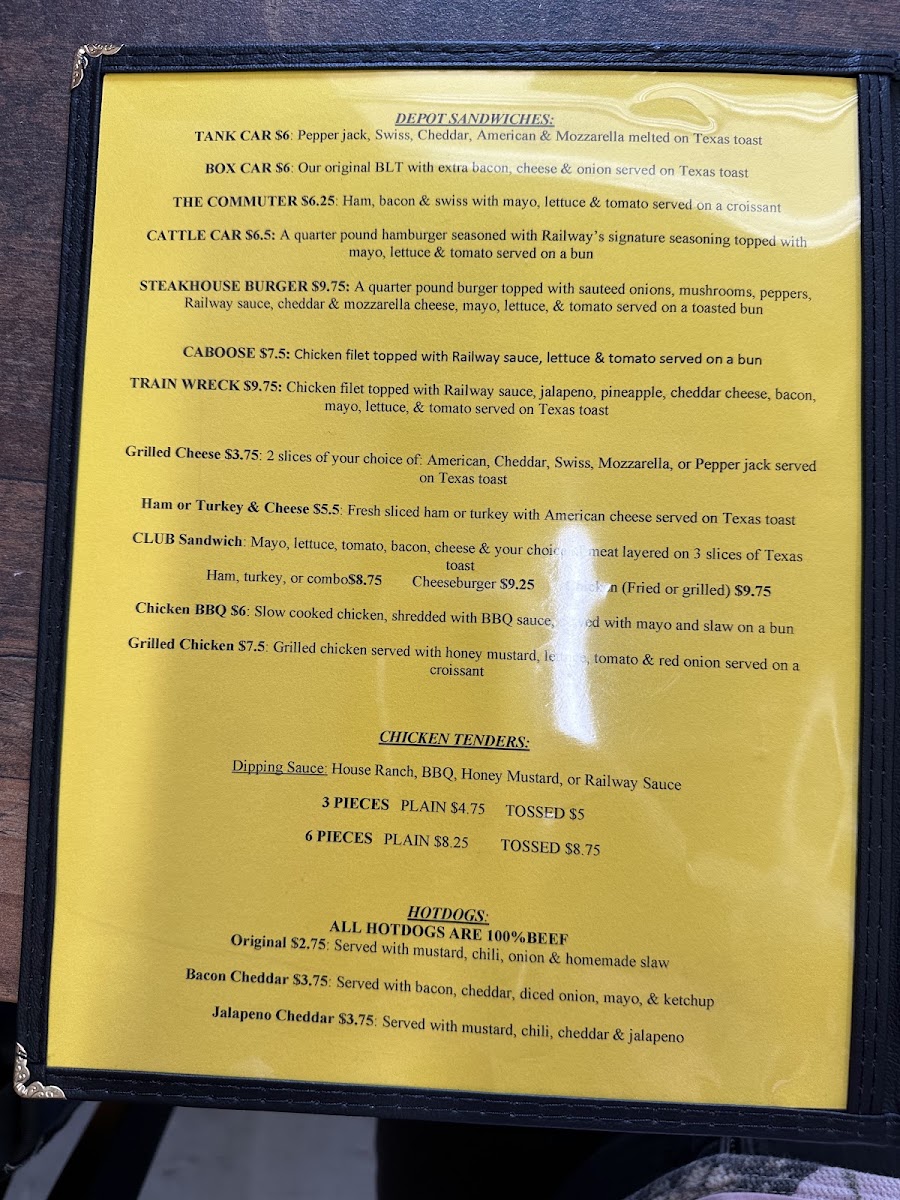 Railway Café menu board