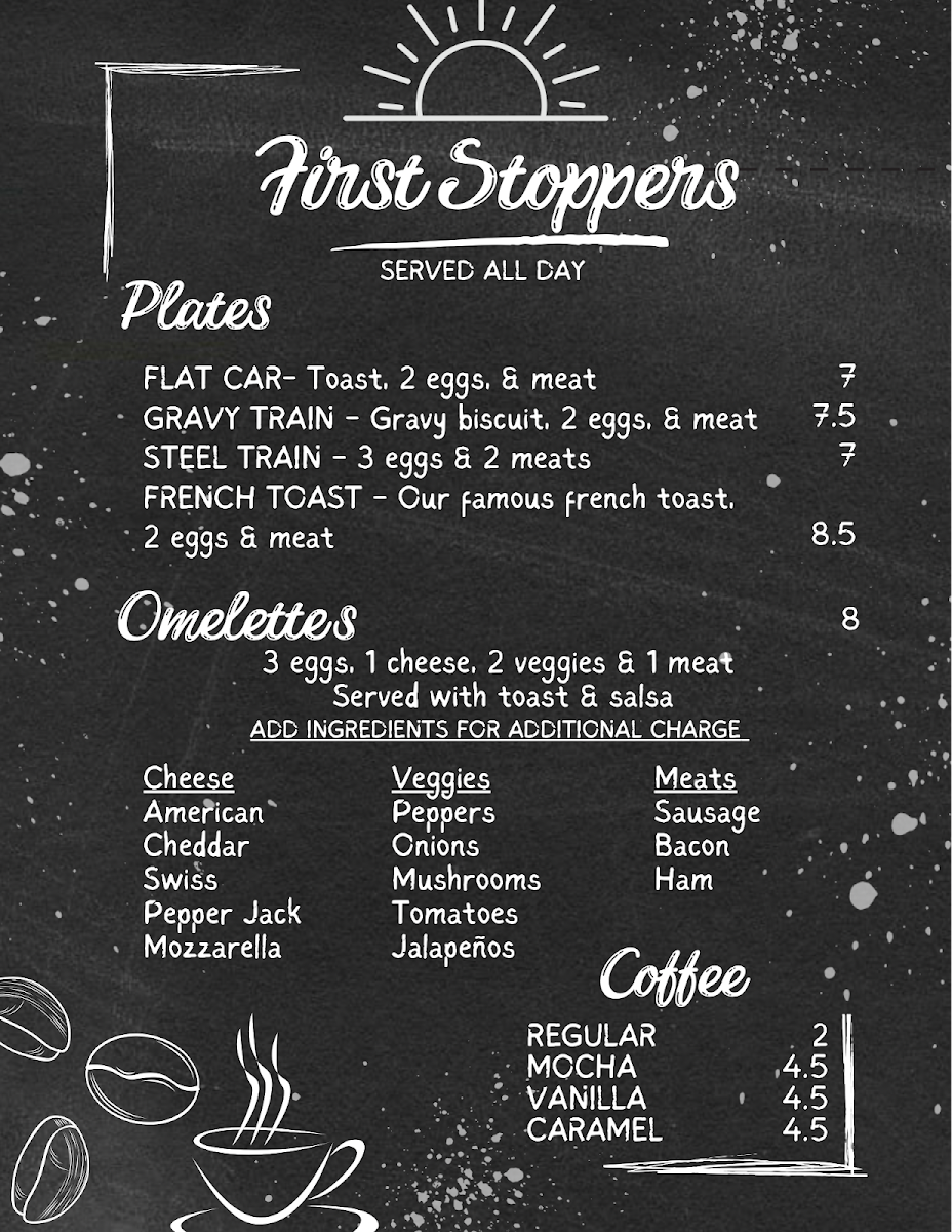 Railway Café menu board