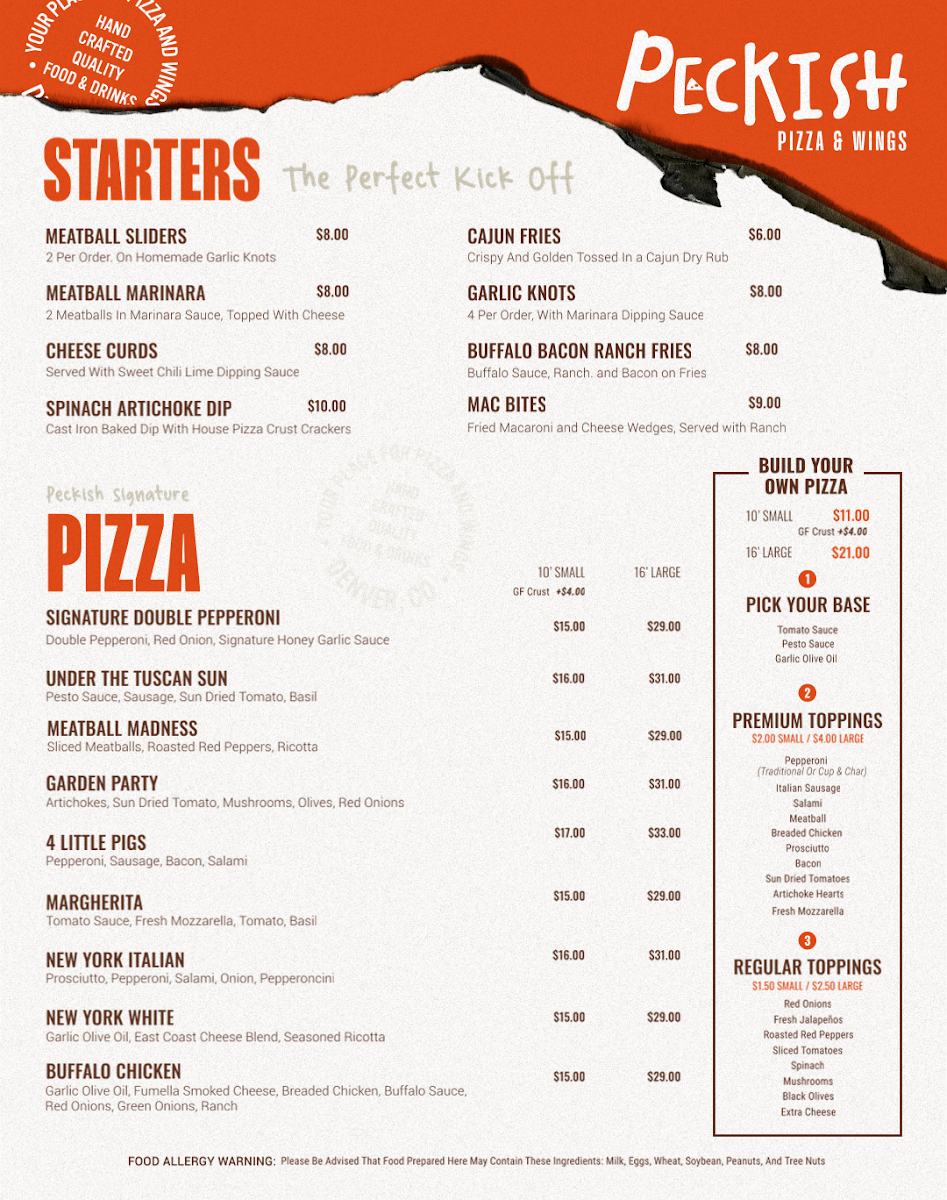 Peckish menu board