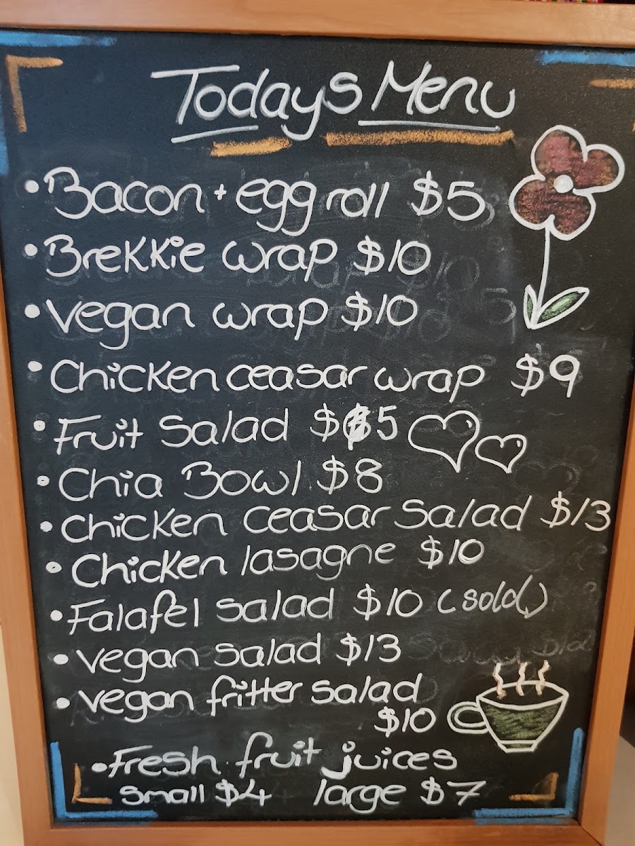 Mad Snake Cafe menu board