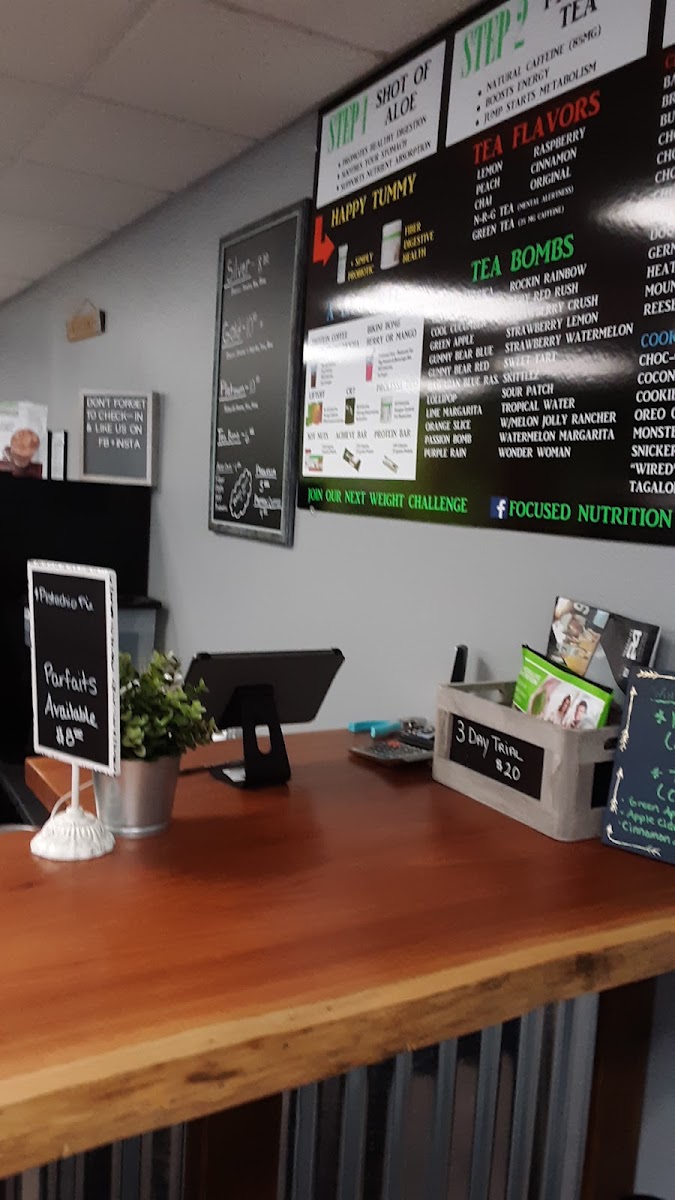 Nutrition For All menu board