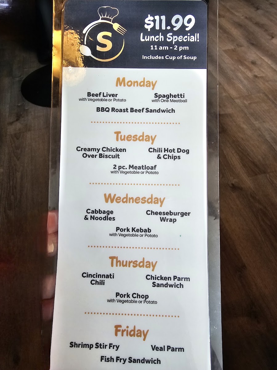 Stani’s Family Restaurant menu board
