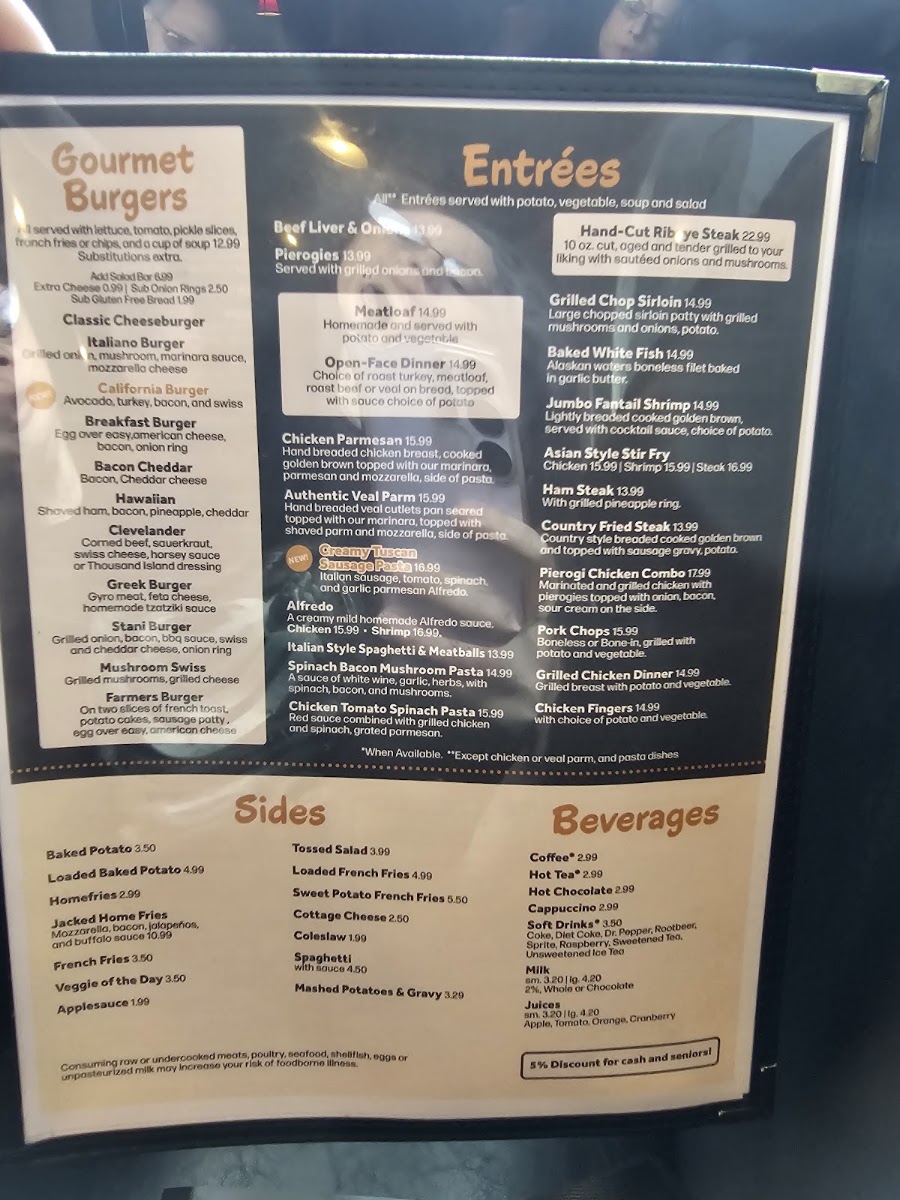 Stani’s Family Restaurant menu board