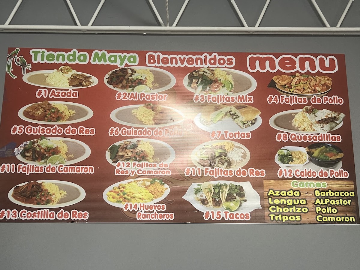 Tienda Maya #5 menu board