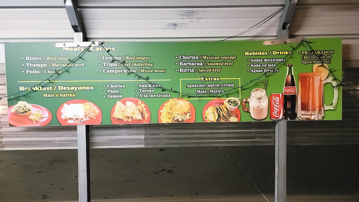 El Carreton Del Trompo (Food Truck) menu board