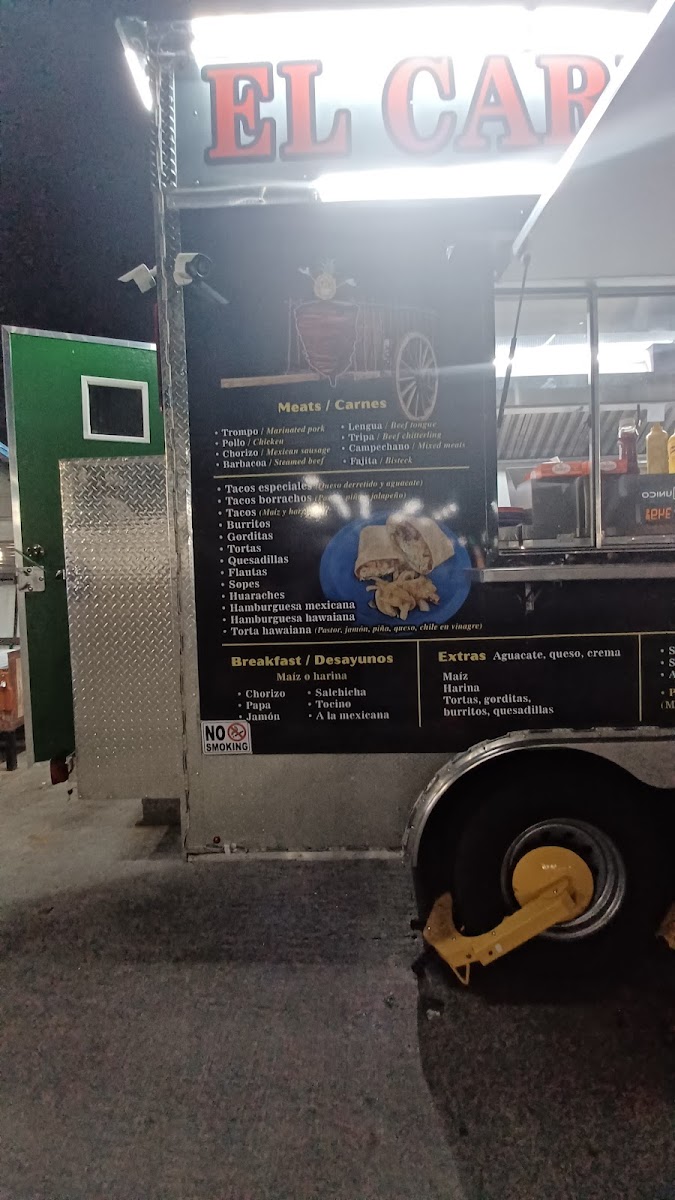 El Carreton Del Trompo (Food Truck) menu board