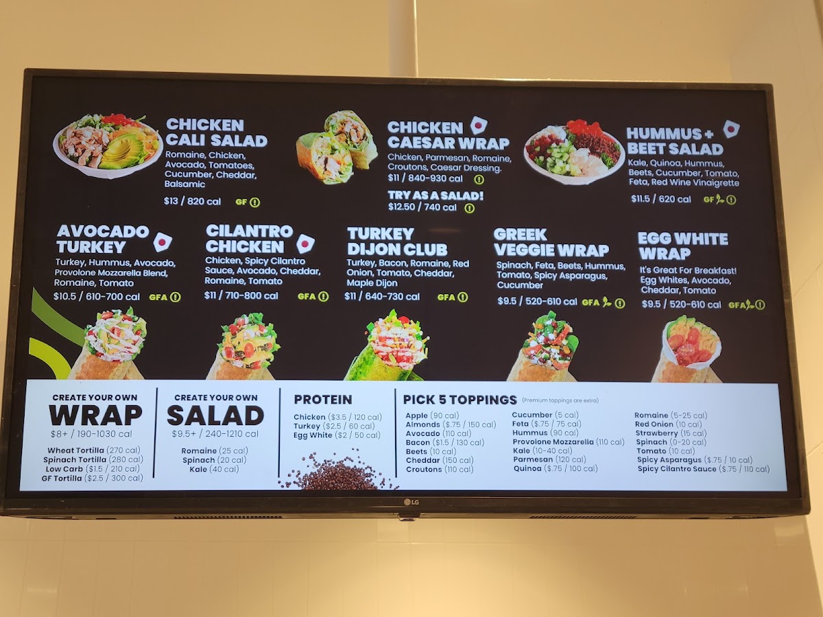 Beyond Juicery + Eatery menu board