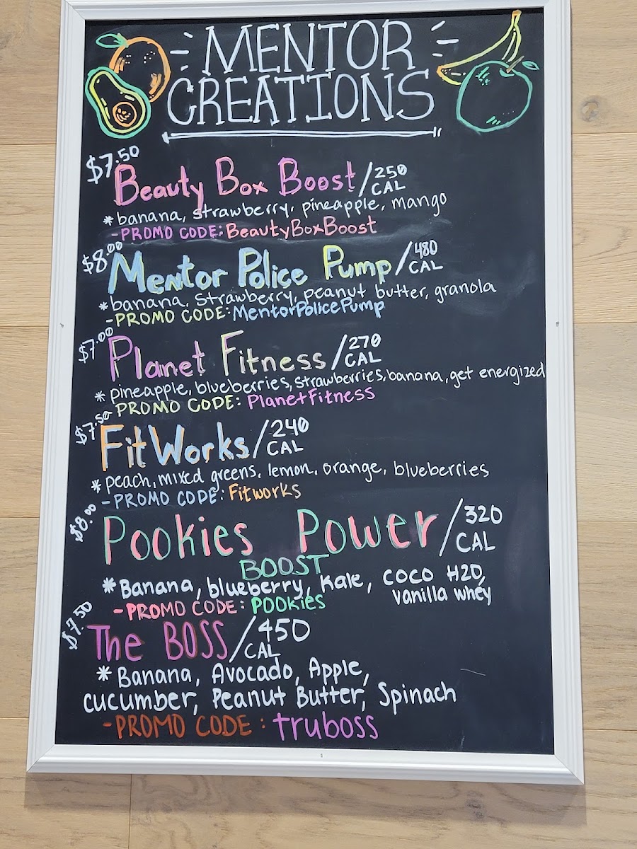 Beyond Juicery + Eatery menu board