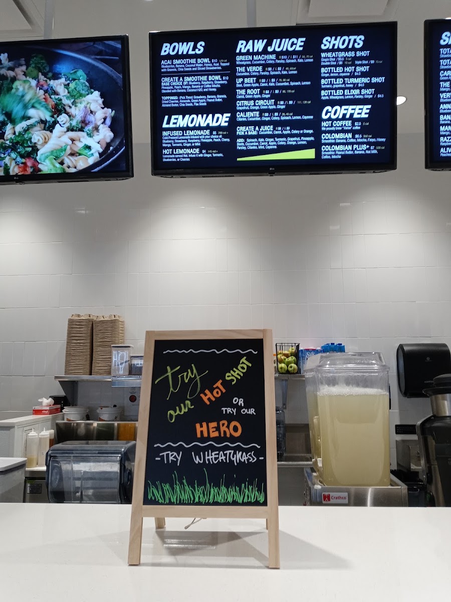 Beyond Juicery + Eatery menu board