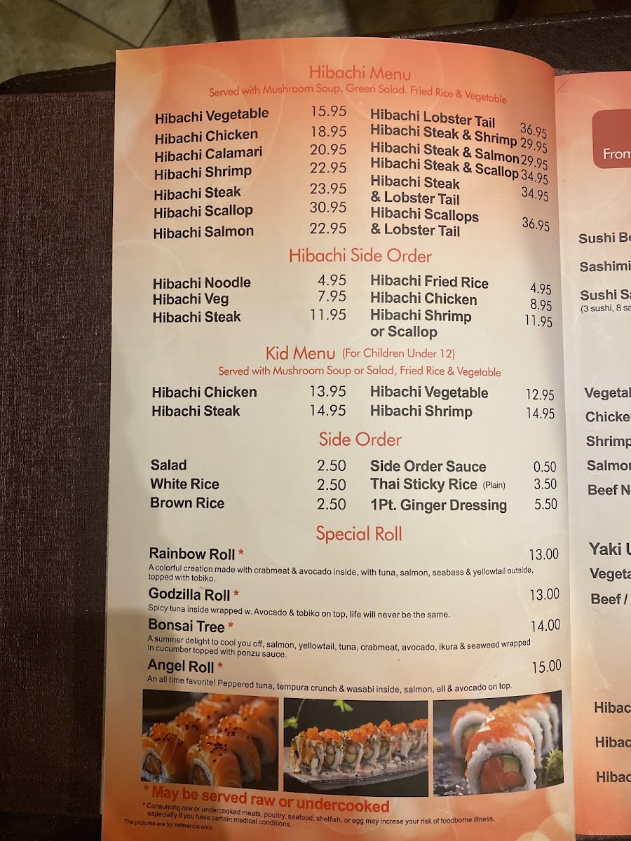 Golden Mango menu board