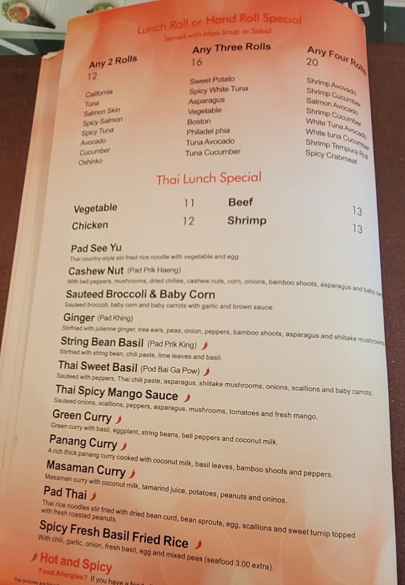 Golden Mango menu board