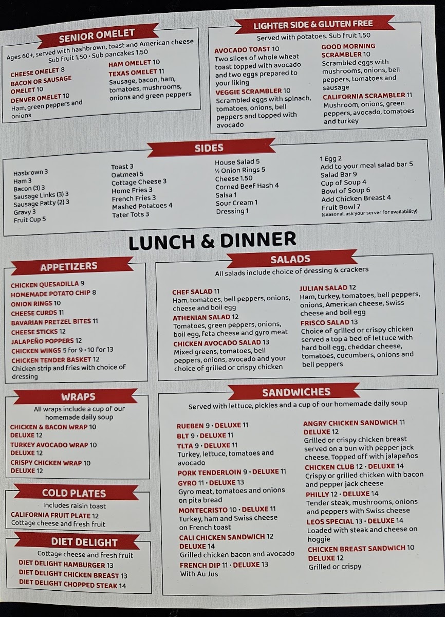 Two Brothers Cafe menu board