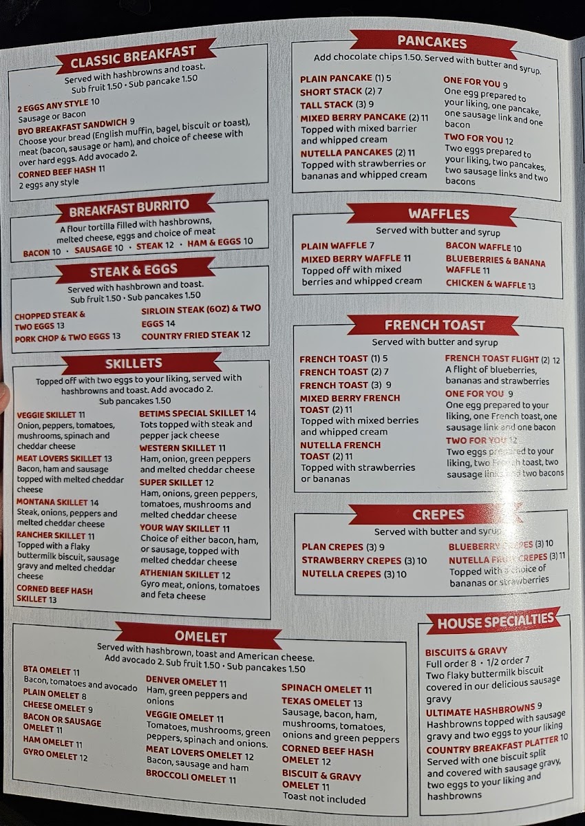 Two Brothers Cafe menu board
