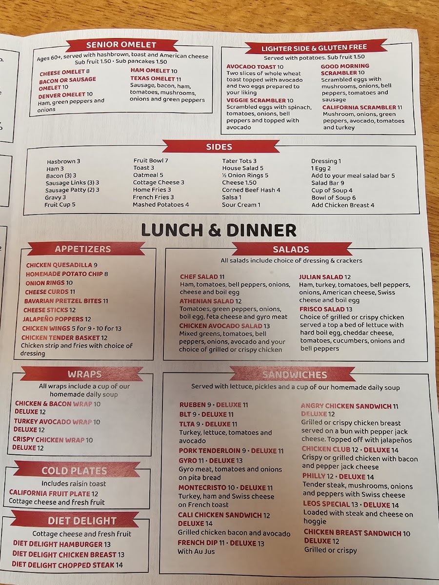 Two Brothers Cafe menu board