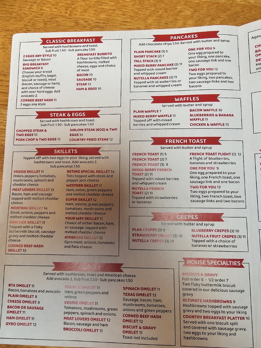 Two Brothers Cafe menu board
