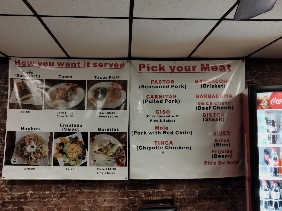 Tellez Taqueria menu board
