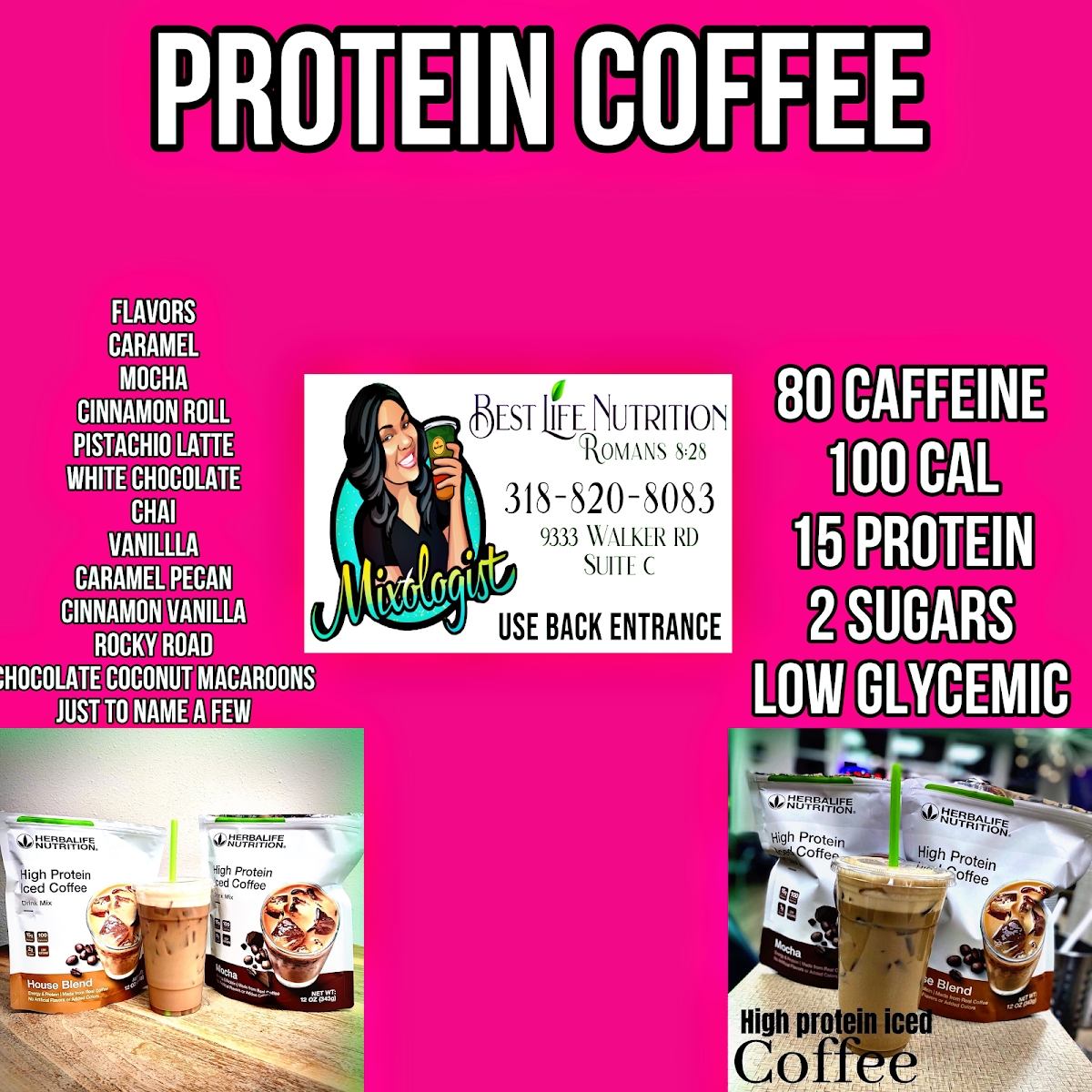 Best Life Nutrition LLC menu board