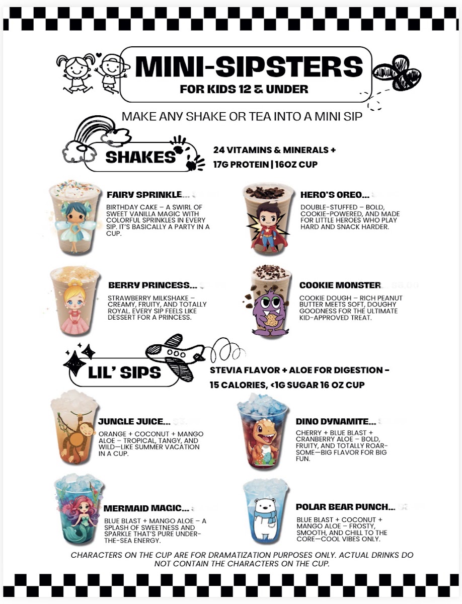 Inspire Nutrition menu board