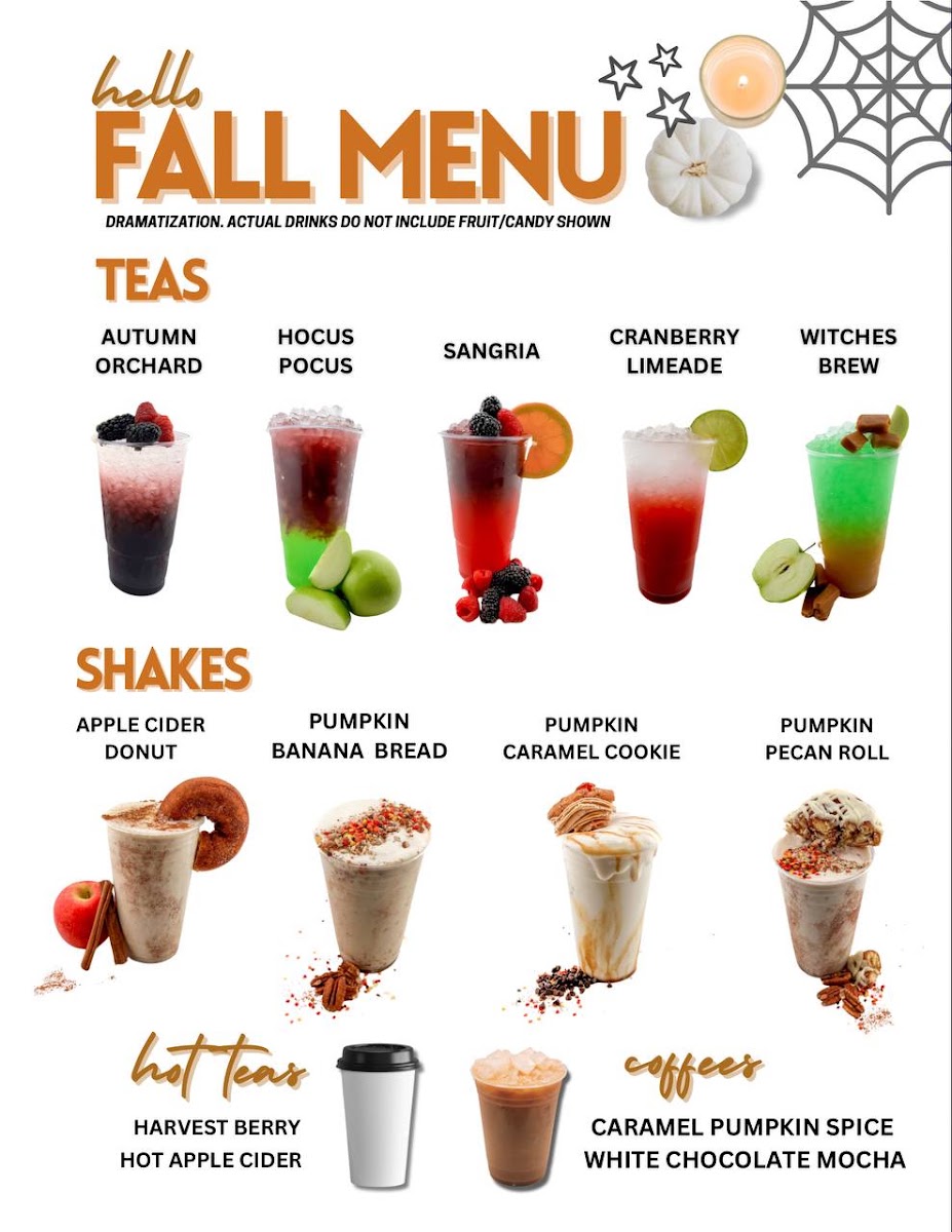 Inspire Nutrition menu board