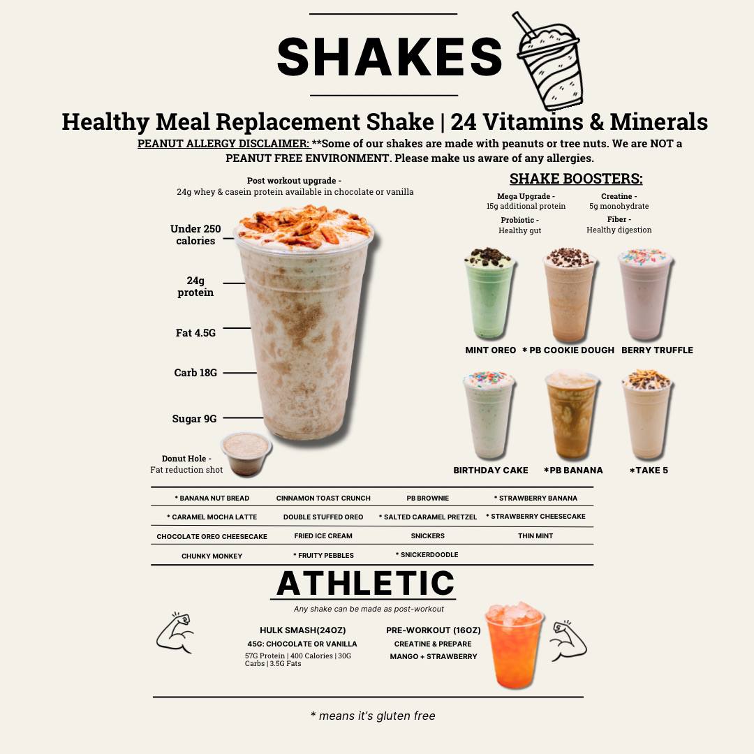 Inspire Nutrition menu board