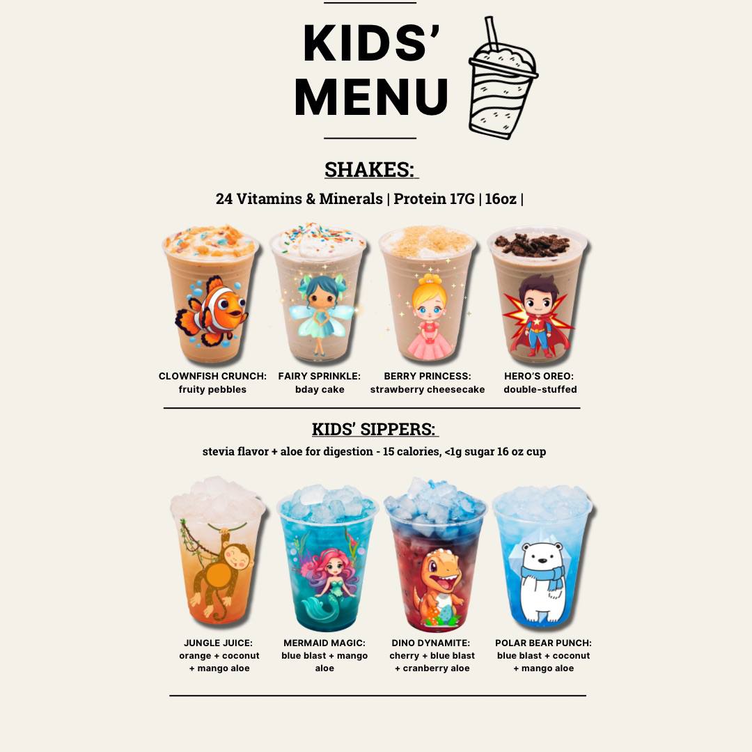 Inspire Nutrition menu board
