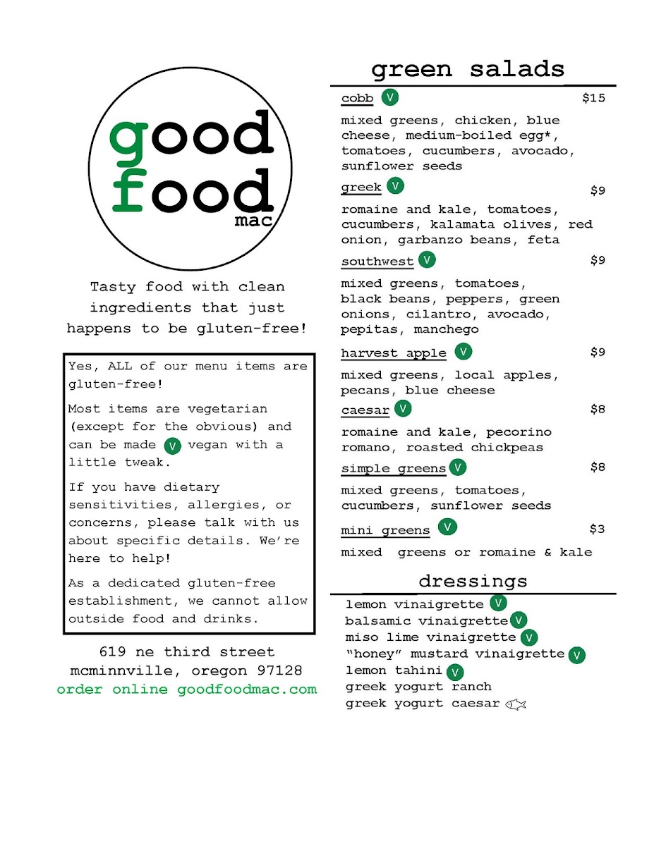 good food mac menu board